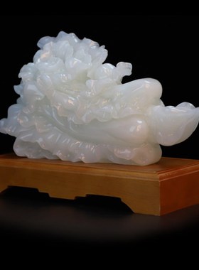 招财玉白菜摆件天然阿富汗工艺品办公室家居装饰乔迁新居开业礼品