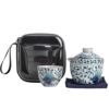 Blue and white Chinese quick cup one pot two cups v portable small set travel tea set antique blue and white porcelain teapot