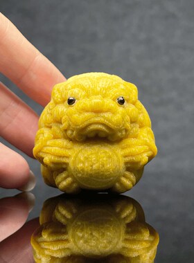 竹雕招财进宝貔貅手把件转运球实心竹雕刻把玩件桌面摆件车载挂件
