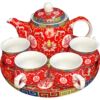 Wedding tea cup, newlywed wedding bowl, wedding dowry red tableware, wedding bride O dowry tea set supplies large