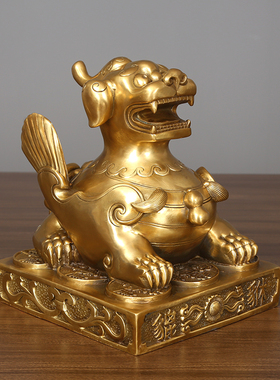 纯铜貔貅摆件皮丘家办公室客厅玄关家居装饰品店铺开业礼品铜器