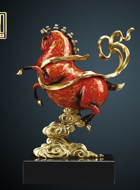全铜唐马工艺品摆件客厅玄关办公室马到成功装饰商务开业新年送礼