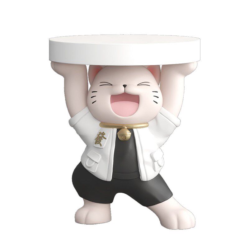 奶油风大型猫咪客厅落地茶几摆件存钱罐装饰沙发边几床头乔迁礼物,淘宝优惠券,粉丝福利购,淘宝优惠卷