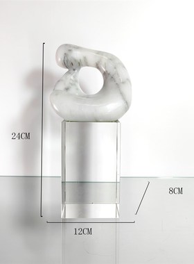 抽象大理石水晶底座装饰摆件客厅酒柜样板房售楼处软装饰品