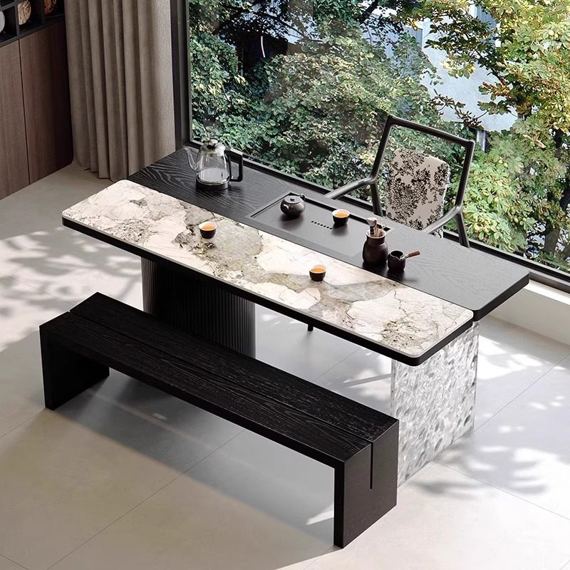 意式实木岩板茶桌轻奢茶台阳台客厅泡茶桌家用茶台茶桌烧水壶一体,淘宝优惠券,粉丝福利购,淘宝优惠卷