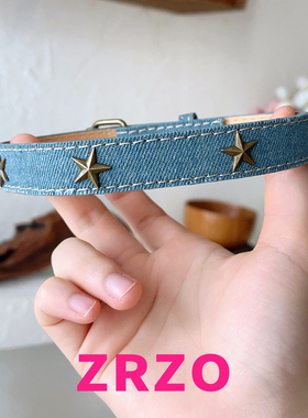 ZRZO复古牛仔蓝星星颈链