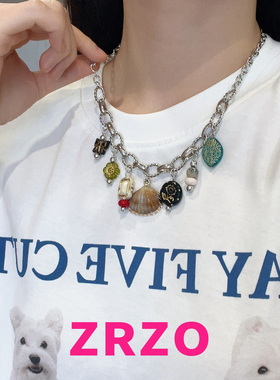 ZRZO多元素贝壳蝴蝶吊坠