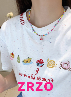 ZRZO彩色琉璃蘑菇串珠项链