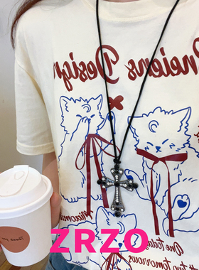 ZRZO暗黑风十字架长款吊坠