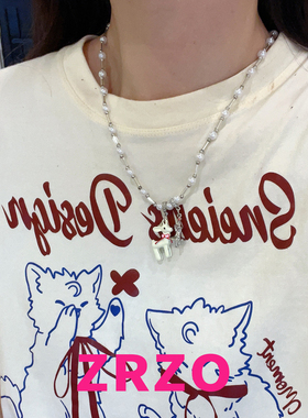 ZRZO白色小鹿珍珠项链