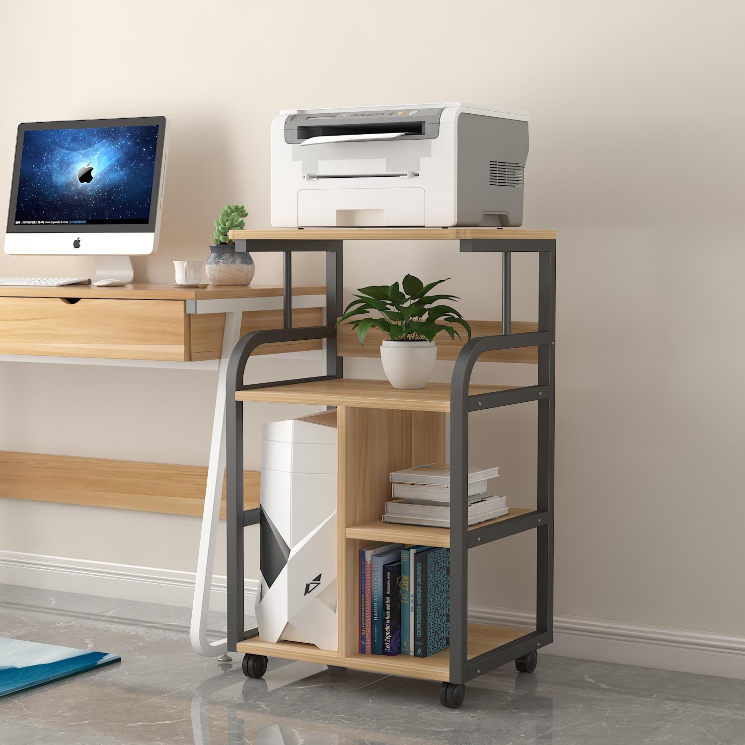 Computer main rack floor-standing office storage rack printer rack multi-layer storage rack mobile desktop chassis bracket