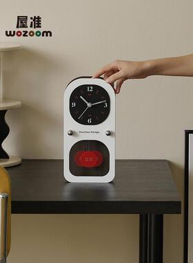 WOZOOM屋准入户玄关时钟装饰摆件客厅电视柜桌面摆台式轻奢座钟表