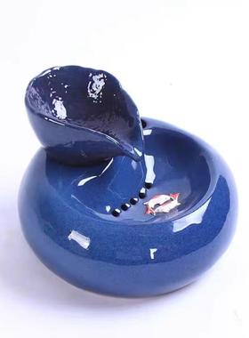 创意鱼缸小型葫芦循环流动水生财时来运转运桌面招财现代简约摆件