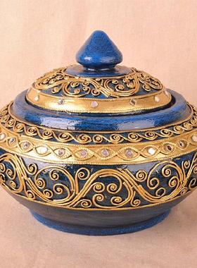 泰国进口实木首饰盒摆件 创意家居复古储物盒子东南亚风格收纳盒