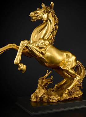 铜马摆件黄铜十二生肖马摆设马到成功客厅装饰工艺品大号