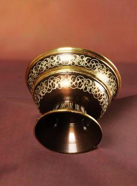 印度雕花供水杯全手工吉祥满花供佛杯七圣水杯八供净水碗家用