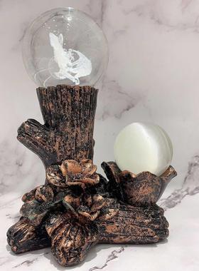 树根花朵水晶球底座 树脂工艺品底座 时尚花朵球托，创意居家摆