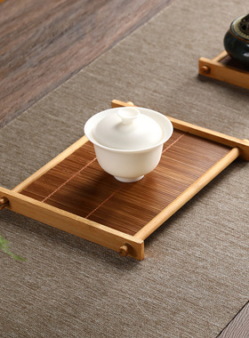 天然竹制井字杯垫隔热垫茶道配件