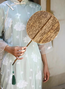 竹笋壳扇子复古家用夏季纳凉扇