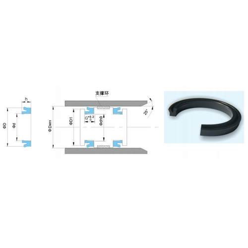 SC气缸活塞Y型密封圈YCC/QGP125*110/113/114*9.5/7/11.5丁晴橡胶 - 图0