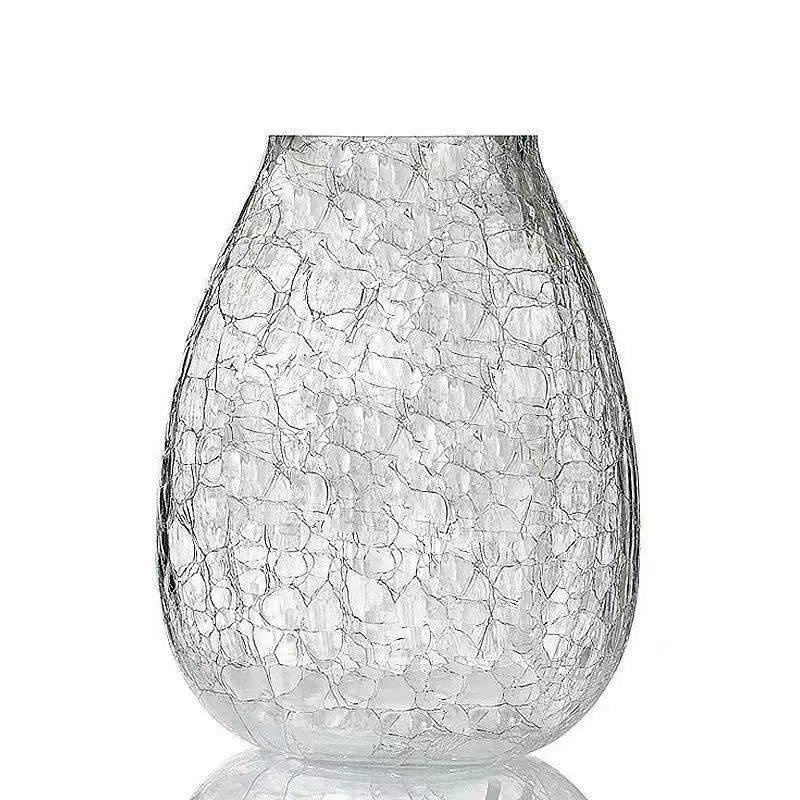 [大号玻璃]彩色花瓶冰裂纹鲜花插花摆件家居客厅餐厅玻璃装饰品,淘宝优惠券,粉丝福利购,淘宝优惠卷