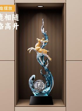 风生水起进门入户玄关摆件轻奢高档客厅招财电视柜酒柜壁龛装饰品