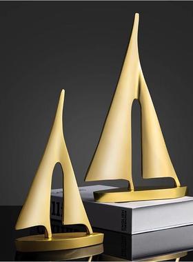 一帆风顺帆船高级感小众轻奢高档酒柜电视柜书架装饰品办公室摆件