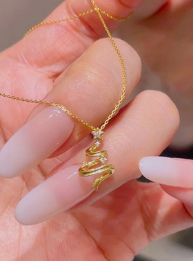 圣诞树项链24K金配饰礼物女生