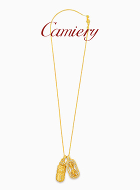 CAMIERY韦雪同款24k镀金 貔貅金刚杵项链招财好运 送礼必备
