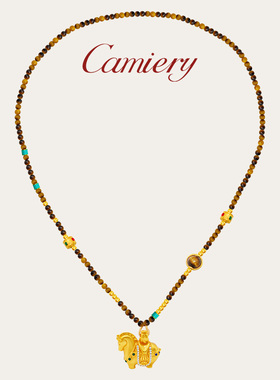 虎眼石马到成功项链女款高级感