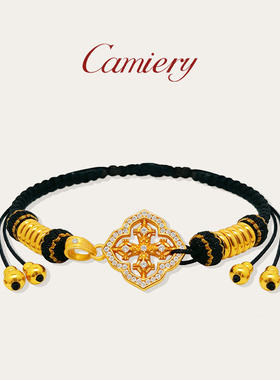 黑色编织金刚杵盘缠手链女生轻奢