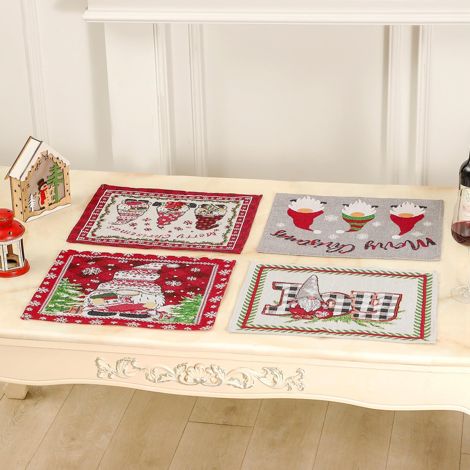 跨境新款创意可爱无脸老人餐垫隔热垫圣诞餐桌气氛布置道具用品 - 图0