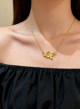 2025新款小桂花吊坠项链女轻奢风小巧简约百搭气质小众颜值送