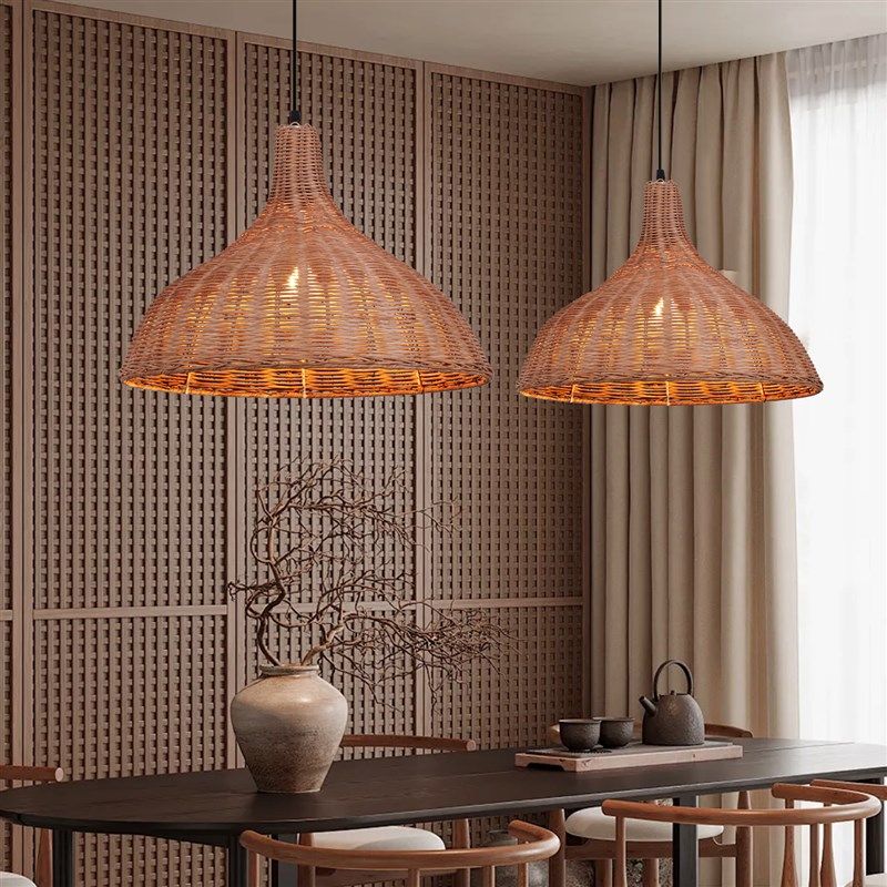 藤编吊灯餐厅东南亚民宿覆古藤艺饭店草帽灯罩火锅店竹艺竹编灯笼,淘宝优惠券,粉丝福利购,淘宝优惠卷