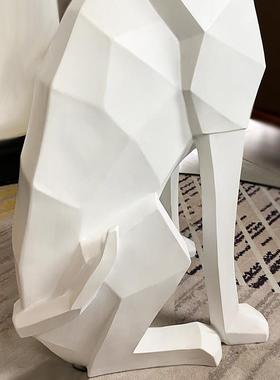 创意大型落地狗摆件现代客厅电视柜沙发旁北欧家居软装饰品乔迁新