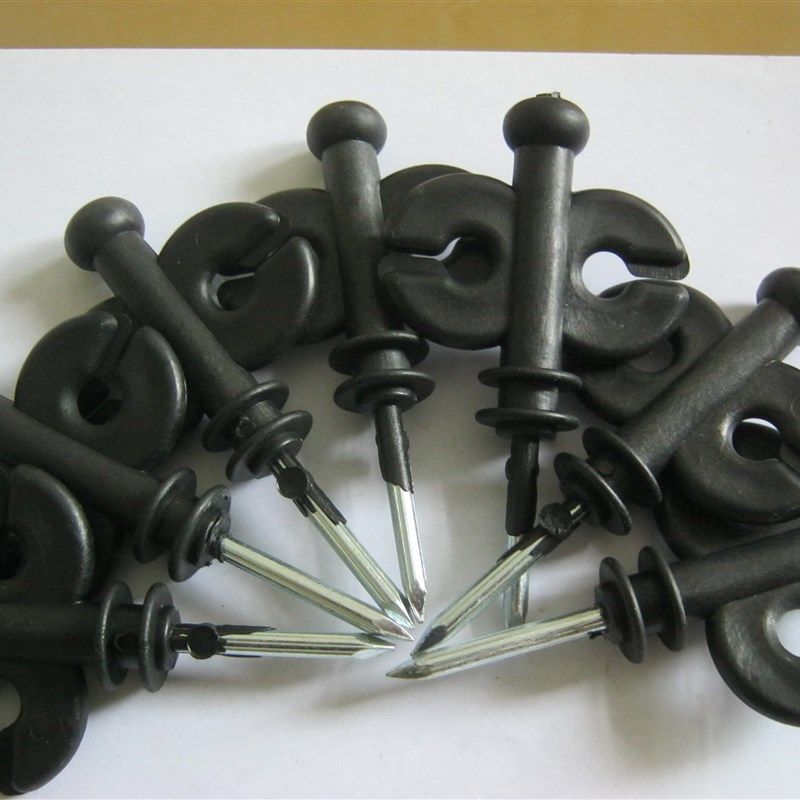 双孔黑色钢钉绝缘子直径6毫米全长10公分.100只装电子围栏养殖,淘宝优惠券,粉丝福利购,淘宝优惠卷
