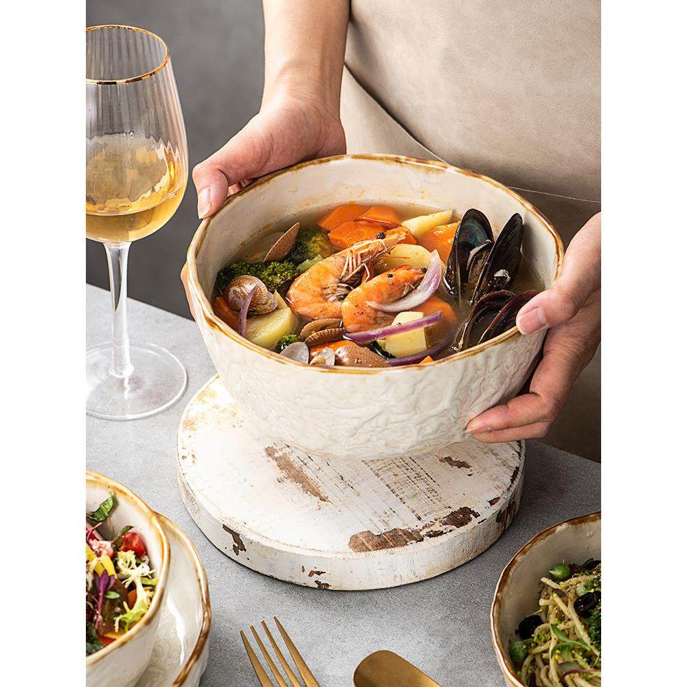 简约北欧风陶瓷盘碗餐具西式沙拉碗家用盘子菜盘创意米饭碗汤面碗,淘宝优惠券,粉丝福利购,淘宝优惠卷