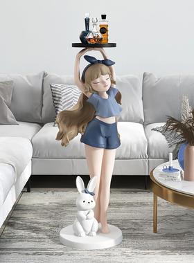 女孩客厅大型落地摆件托盘电视柜旁边大号玄关装饰乔迁新居礼品