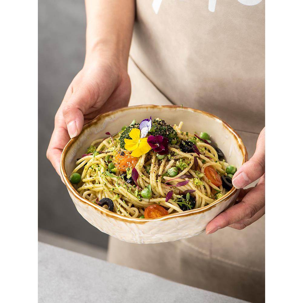 简约北欧风陶瓷盘碗餐具西式沙拉碗家用盘子菜盘创意米饭碗汤面碗,淘宝优惠券,粉丝福利购,淘宝优惠卷