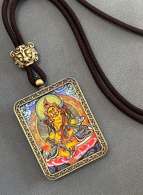 五路财神唐卡 非手绘q唐卡吊坠厂家景区夜市地摊招财配饰纪念