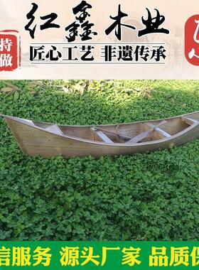 欧式摄影实木水上装饰小木船景观花船舞台道具船公园手划船贡多拉