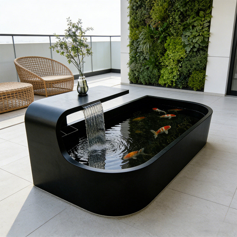 不锈钢鱼缸成品定制流水摆件室内外庭院阳台客厅造景装饰循环水景,淘宝优惠券,粉丝福利购,淘宝优惠卷