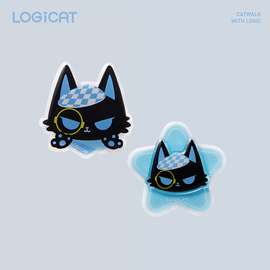 LOGICAT mobile phone back sticker cute cat creative rotatable three-dimensional lazy bracket mobile phone case airbag bracket