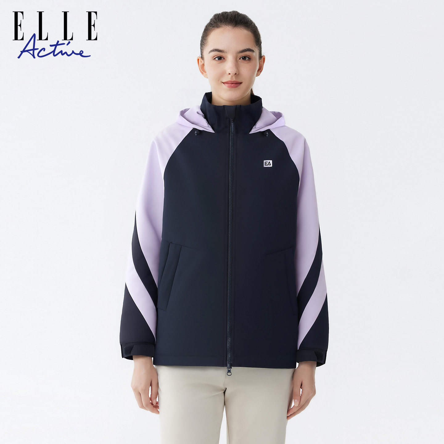 ELLE ACTIVE女装宽松棉服棉衣25年冬款户外防风撞色运动外套保暖,淘宝优惠券,粉丝福利购,淘宝优惠卷