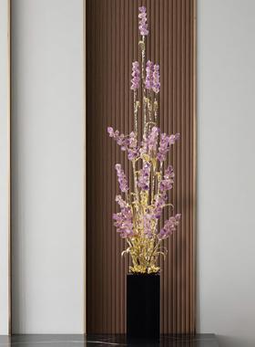 网红紫水晶装饰摆设美容院咖啡厅酒店麦穗工艺礼品摆饰酒吧别墅入