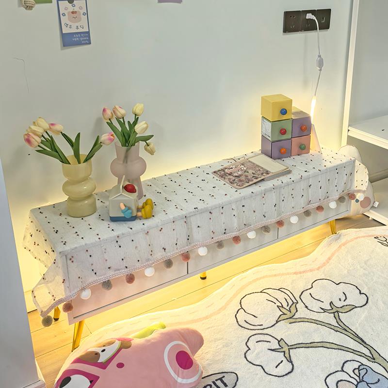 Small fresh colorful wool dots TV cabinet table mat machine computer case dust cover cloth anti-cat hair cover cloth
