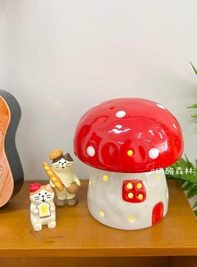 陶瓷小蘑菇ins风蘑菇小夜灯床头氛围感女生闺蜜生日礼物装饰摆件