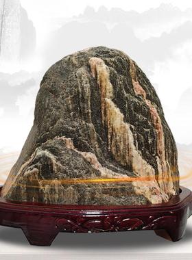 泰山石敢当原石中式天然办公室宅镇落地家用客厅招财摆件实木孤品