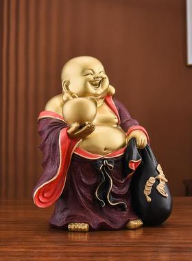 铜掌柜弥勒佛菩萨大肚开 心笑佛佛像摆件家居客厅装饰品黄铜工艺