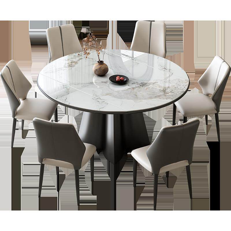 岩板餐桌家用小户型轻奢现代简约客厅饭桌子2025新款伸缩可变圆桌,淘宝优惠券,粉丝福利购,淘宝优惠卷